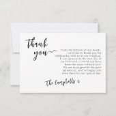 Simple Elegant Boho Mariage Thankyou Carte photo (Dos)