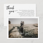 Simple Elegant Boho Mariage Thankyou Carte photo (Devant / Derrière)
