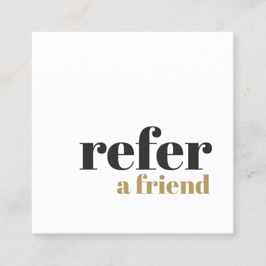 Simple Elegant Bold Beauty Salon Referral Card (Devant)