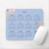 Simple Elegant Botanical 2026 Calendar | Mousepad Muismat (Met muis)