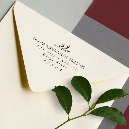 Simple Elegant Botanical Wedding Return Address Rubberstempel