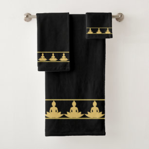 Simple, Élégant, Bouddha doré moderne sur fond noi