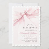 Simple Elegant Bow Baby Shower Invitation (Devant)