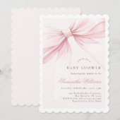 Simple Elegant Bow Baby Shower Invitation (Devant / Derrière)