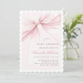 Simple Elegant Bow Baby Shower Invitation (Debout devant)