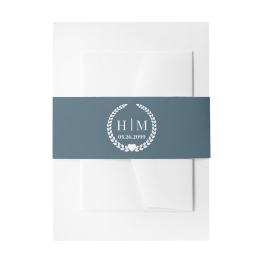 Simple Elegant Bride and Groom Initials Monogram Uitnodigingen Wikkel (Voorkant Voorbeeld)
