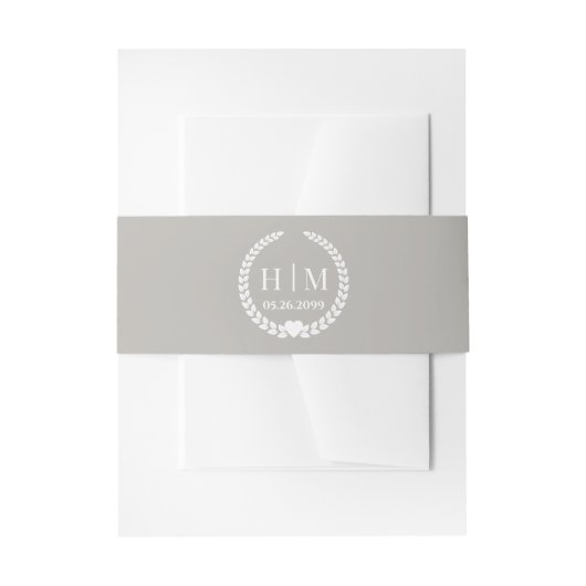 Simple Elegant Bride and Groom Initials Monogram Uitnodigingen Wikkel (Voorkant Voorbeeld)