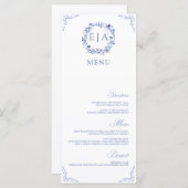 Simple Elegant Calligraphy Floral Wreath Menu (Voorkant / Achterkant)