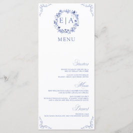 Simple Elegant Calligraphy Floral Wreath Menu