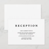 Simple Élégant | Carte de réception de mariage cla (Devant / Derrière)