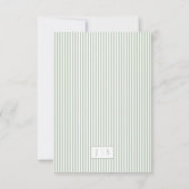 Simple Élégant Carte de Réponse de Mariage Vert Sa (Dos)