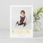 Simple Elegant Carte photo pour Noël & Vacances (Debout devant)