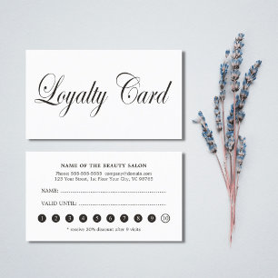Simple Elegant Chic Black White Loyalty-Kaart Klantenkaartje