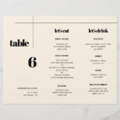 Simple élégant & chic Menu & Table numéro triple (Devant)