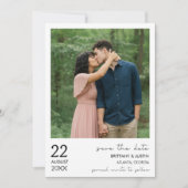 Simple Élégant Chic Photo Mariage Save the Date (Devant)