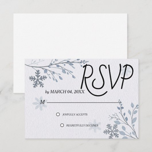 Simple Élégant Classique Mariage RSVP (Devant / Derrière)