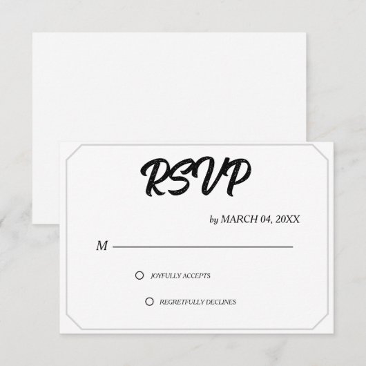 Simple Élégant Classique Mariage RSVP Moderne (Devant / Derrière)