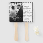 Simple Elegant Classy Script Photo Wedding Program Handwaaier (Voorkant en achterkant)