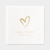 Simple Élégant Coeur Minimal Mariage Personnalisé (Recto)