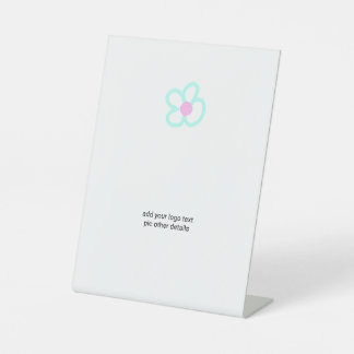 Simple elegant custom logo here company reclamebord met voetstuk