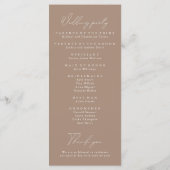 Simple Elegant Dark Taupe Programme de mariage (Dos)