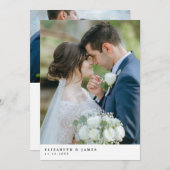 Simple Elegant Deux Mariage photo Carte de remerci (Devant / Derrière)