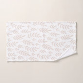 Simple élégant doux beige blanc feuille serviette (Serviette à main)