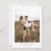 Simple Elegant Dusty Roos Photo Wedding Kaart (Achterkant)