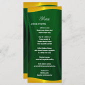 Simple Elegant Émeraude Vert Mariage Dîner Menu (Devant / Derrière)