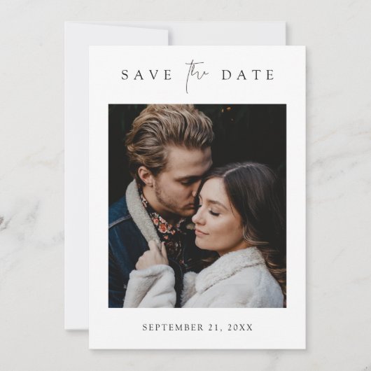 Simple élégant Enregistrer la carte de date avec p (Devant)