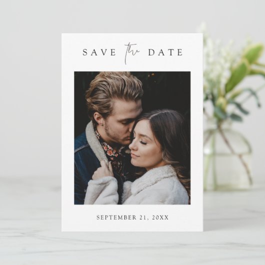 Simple élégant Enregistrer la carte de date avec p (Debout devant)