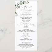 Simple Elégant Eucalyptus Programme de mariage ver (Dos)