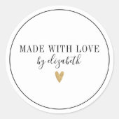Simple Élégant Fabriqué Avec Étiquette D'Amour (Devant)