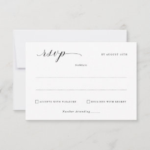 Simple Élégant Faire-Part de Mariage avec Réponse