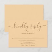 Simple Élégant Faire-Part de Mariage Champagne (Devant / Derrière)