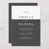 Simple Elégant faire-part de mariage minimaliste (Devant / Derrière)