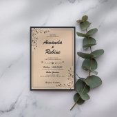 Simple Elegant Faire-part de mariage noir et crème