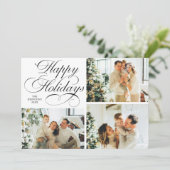 Simple Elegant Family 3 Photo Collage Christmas Feestdagenkaart (Staand voorkant)