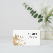 Simple Elegant Faux Gold Floral Certificat cadeau (Debout devant)