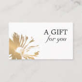 Simple Elegant Faux Gold Floral Certificat cadeau (Devant)