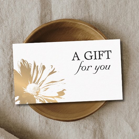 Simple Elegant Faux Gold Floral Certificat cadeau