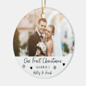 Simple Elegant First Christmas Married Bauble Keramisch Ornament (Links)