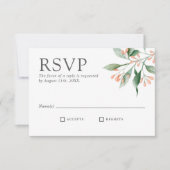 Simple Élégant Fleurs Aquarelle Mariage RSVP (Devant)