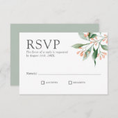 Simple Élégant Fleurs Aquarelle Mariage RSVP (Devant / Derrière)