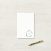 Simple Elegant Floral Laurel Wreate Monogram Post-it® Notes (Op bureau)