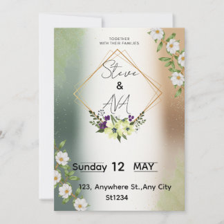 Simple Elegant Floral Wedding Invitation