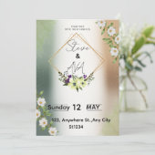 Simple Elegant Floral Wedding Invitation (Debout devant)