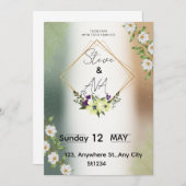 Simple Elegant Floral Wedding Invitation (Devant / Derrière)