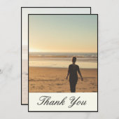 Simple Elegant Funéraire Merci photo personnel (Devant / Derrière)