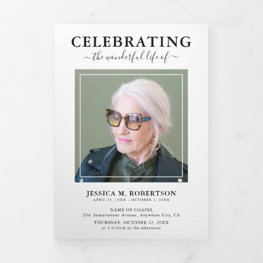 Simple Elegant Funeral Memorial Programme (Page de couverture)